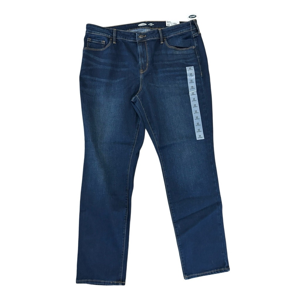 Old Navy Power Slim Straight Jeans Mid-Rise NWT Woman SZ 16